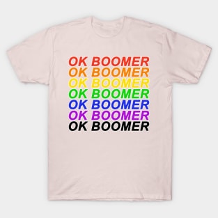 OK BOOMER Have a Terrible Day Rainbow Design T-Shirt